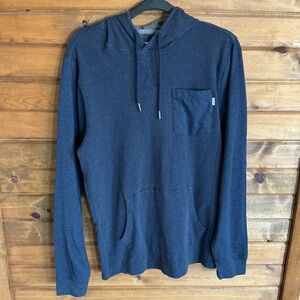 Rip Curl Men's Navy Hooded Textured-Knit Pullover size large 100% cotton